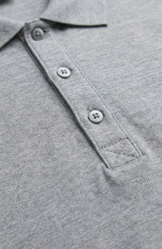 تيشيرت بياقة بولو وأكمام طويلة 5022-05 رمادي 5022-05
