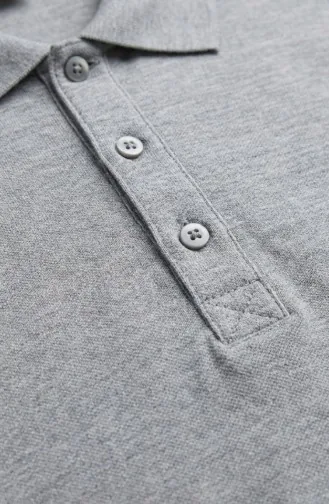 Polo Yaka Uzun Kollu Tshirt 5022-05 Gri