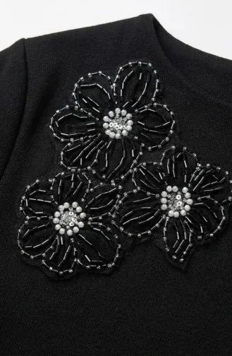 Tuniek En Broek Met Steenversiering Tweedelig Set 0230-01 Zwart 0230-01