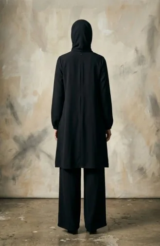 Tuniek En Broek Met Steenversiering Tweedelig Set 0230-01 Zwart 0230-01