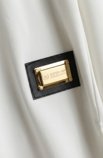 طقم مكون من قطعتين، سترة وبنطال، مزين بشعار، أبيض، 0231-02 0231-02