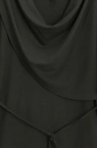 Ensemble Deux Pièces Tunique Drapée Et Pantalon à Détails étoilés 2209-01 Kaki 2209-01