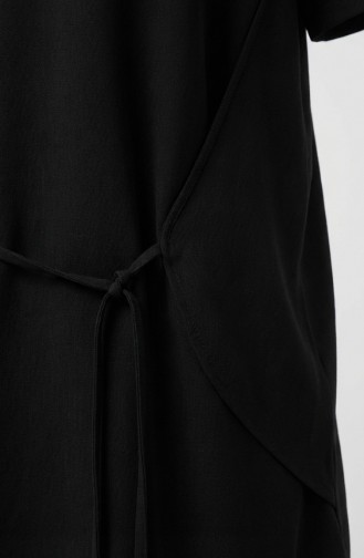 طقم مكون من قطعتين: تونيك وبنطال بتصميم منسدل مزين بتفاصيل النجوم، رقم الموديل 2209-02، اللون أسود 2209-02