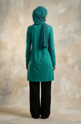 Tunique Longue En Viscose 5026-19 Verte 5026-19