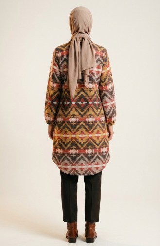 سترة شتوية منقوشة بأزرار على طراز الحطاب 2502-03 بني أحمر 2502-03