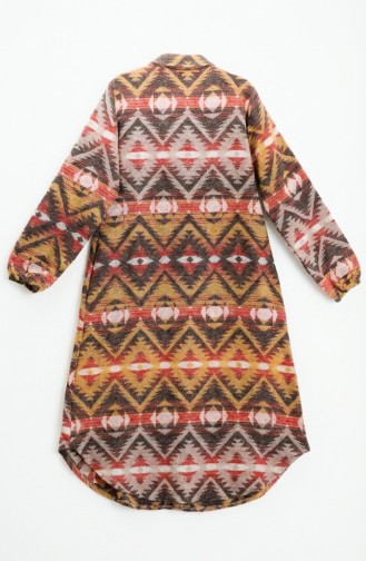 سترة شتوية منقوشة بأزرار على طراز الحطاب 2502-03 بني أحمر 2502-03