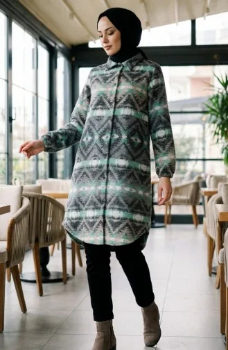 Tunique D`hiver De Bûcheron à Boutons à Motifs 2502-04 Anthracite Vison 2502-04