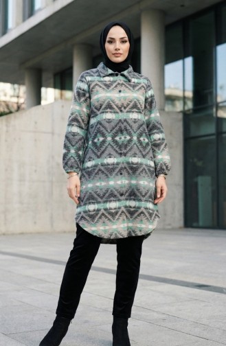 سترة شتوية منقوشة بأزرار على طراز الحطاب 2502-04 لون أنثراسيت منك 2502-04