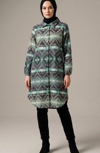 سترة شتوية منقوشة بأزرار على طراز الحطاب 2502-04 لون أنثراسيت منك 2502-04