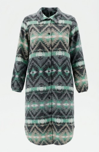 سترة شتوية منقوشة بأزرار على طراز الحطاب 2502-04 لون أنثراسيت منك 2502-04