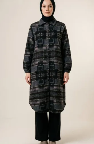 Tunique D`hiver De Bûcheron à Boutons à Motifs 2503-02 Brun Anthracite 2503-02