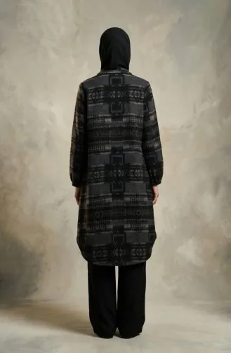 Tunique D`hiver De Bûcheron à Boutons à Motifs 2503-02 Brun Anthracite 2503-02