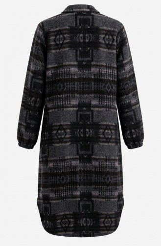 سترة شتوية منقوشة بأزرار على طراز الحطاب 2503-02 بني أنثراسيت 2503-02