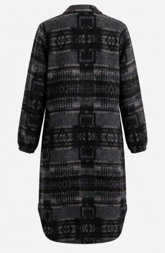 Tunique D`hiver De Bûcheron à Boutons à Motifs 2503-02 Brun Anthracite 2503-02