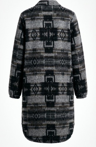 سترة شتوية منقوشة بأزرار على طراز الحطاب 2503-05 رمادي بني فاتح 2503-05