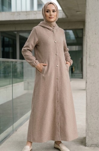 Manteau Long à Capuche En Cachemire 0234-01 Vison 0234-01