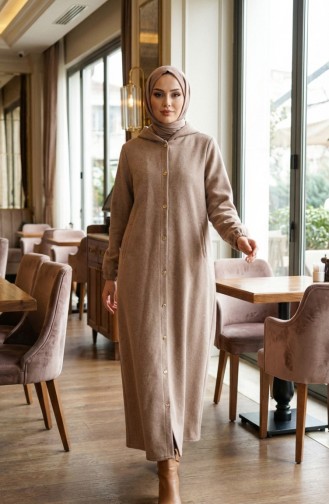 Manteau Long à Capuche En Cachemire 0234-01 Vison 0234-01