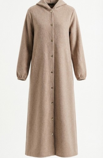 Manteau Long à Capuche En Cachemire 0234-01 Vison 0234-01