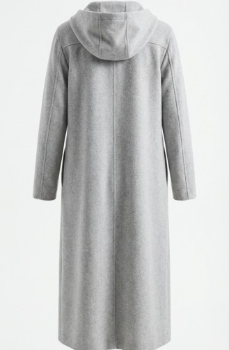 Langer Kaschmirmantel Mit Kapuze 0234-02 Grau 0234-02