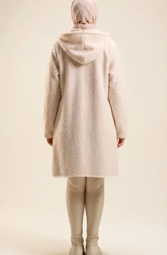 Manteau D`hiver à Capuche Fermeture éclair Et Poches 2211-01 Blanc 2211-01
