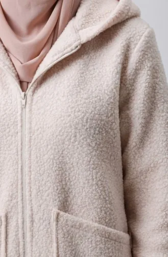 Manteau D`hiver à Capuche Fermeture éclair Et Poches 2211-01 Blanc 2211-01