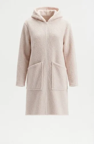 Manteau D`hiver à Capuche Fermeture éclair Et Poches 2211-01 Blanc 2211-01