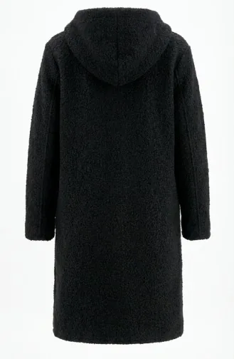 Wintermantel Mit Kapuze Reißverschluss Und Taschen 2211-02 Schwarz 2211-02