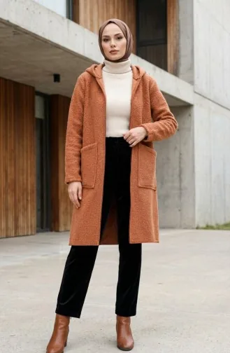 Winterjas Met Capuchon Ritssluiting En Zakken 2211-03 Beige 2211-03