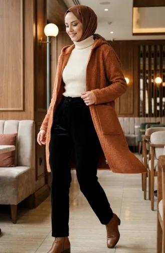 Winterjas Met Capuchon Ritssluiting En Zakken 2211-03 Beige 2211-03