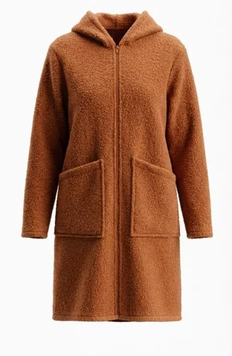 Winterjas Met Capuchon Ritssluiting En Zakken 2211-03 Beige 2211-03