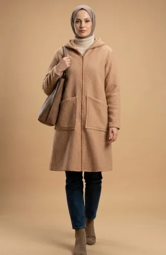 Winterjas Met Capuchon Ritssluiting En Zakken 2211-04 Beige 2211-04