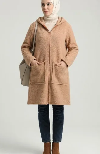 Winterjas Met Capuchon Ritssluiting En Zakken 2211-04 Beige 2211-04