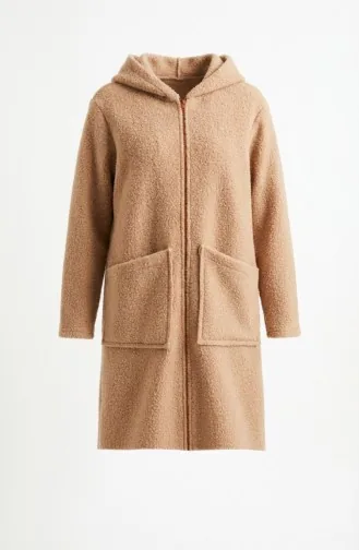 Winterjas Met Capuchon Ritssluiting En Zakken 2211-04 Beige 2211-04