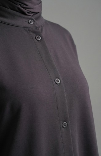 طقم مكون من قطعتين: قميص بياقة وأزرار أمامية، وسترة وبنطال، لون أنثراسيت 2210-01 2210-01