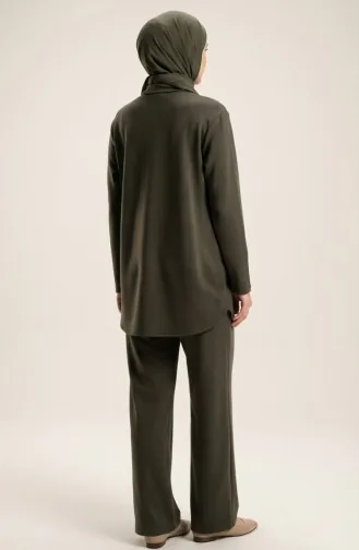 Tweedelig Setje Met Overhemdkraag Tuniek En Broek Model 2210-04 Khaki 2210-04