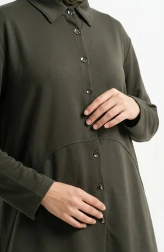 Tweedelig Setje Met Overhemdkraag Tuniek En Broek Model 2210-04 Khaki 2210-04