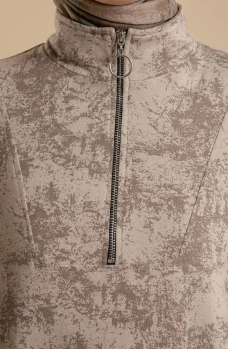 Modalkleid Mit Hemdkragen Reißverschluss Und Schnürung 0235-01 Nerz 0235-01