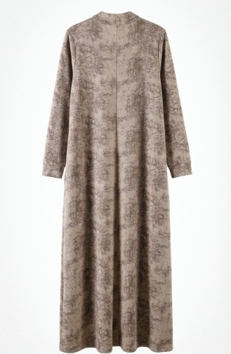 Robe En Modal à Col Chemise Fermeture éclair Et Lacets 0235-01 Vison 0235-01