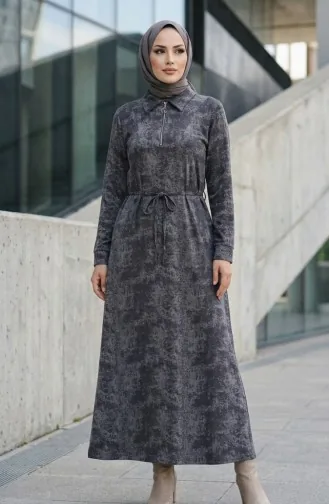 Hemdkragenkleid Mit Reißverschluss Und Schnürung 0235-02 Anthrazit 0235-02