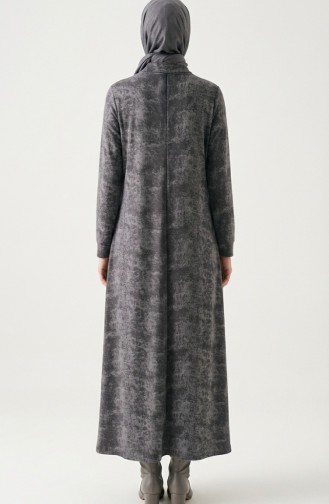 Robe à Col Chemise Fermeture éclair Et Lacets 0235-02 Anthracite 0235-02