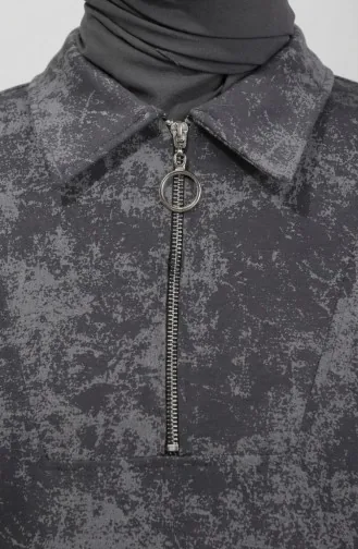 Hemdkragenkleid Mit Reißverschluss Und Schnürung 0235-02 Anthrazit 0235-02