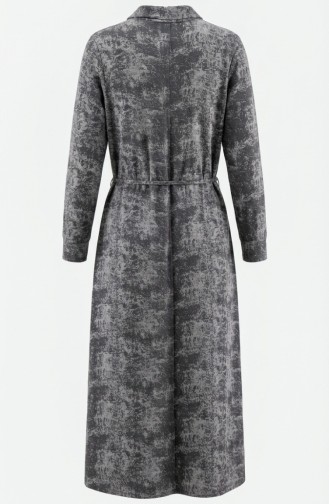 Robe à Col Chemise Fermeture éclair Et Lacets 0235-02 Anthracite 0235-02