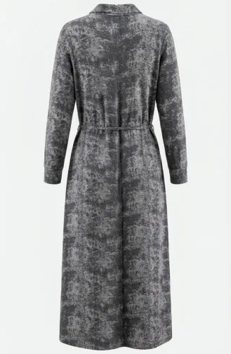 Hemdkragenkleid Mit Reißverschluss Und Schnürung 0235-02 Anthrazit 0235-02