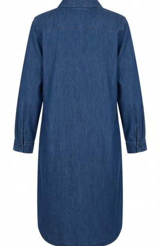 تونيك جينز طويل بأزرار 0312-02 أزرق داكن 0312-02