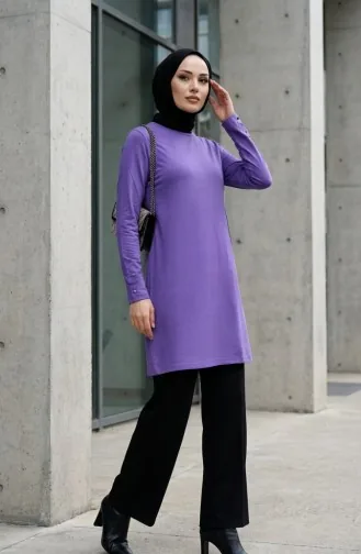 Viskon Uzun Tunik 5026-14 Mor
