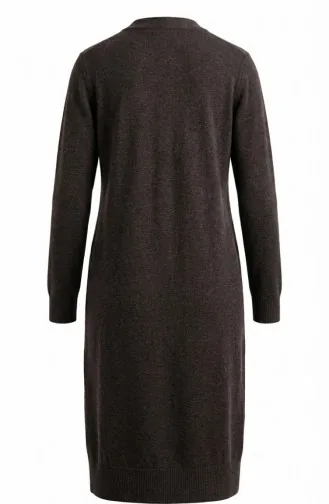 Düğmeli Hırka 5025-03 Kahverengi