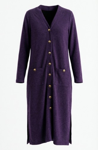 Düğmeli Hırka 5025-04 Mor