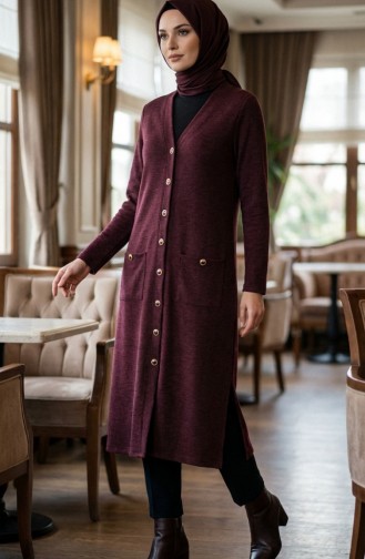 Buttoned Cardigan 5025-05 Burgundy 5025-05