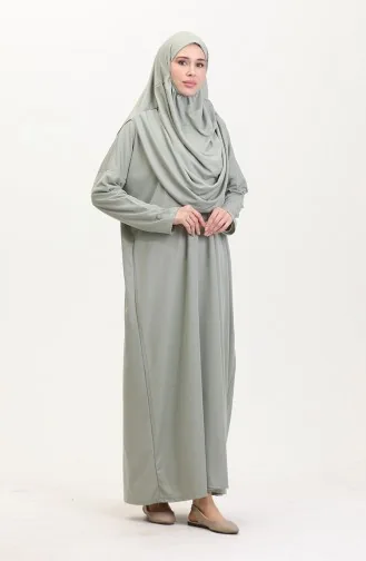Practical Prayer Dress With Bag 1973-11 Çağla Yeşil 1973-11