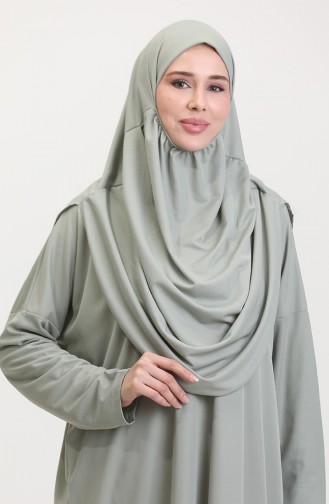 Praktisches Gebetskleid Mit Tasche 1973-11 Çağla Yeşil 1973-11